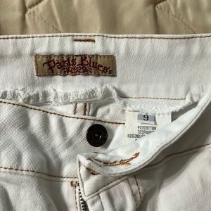 Paris blues white low rise wide leg jeans